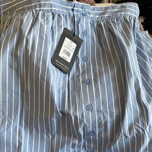 Who What Wear Blue and White Midi Skirt